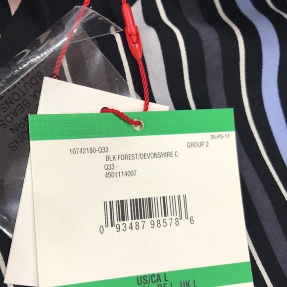 Anne Klein Striped Collared Top - Picture 6 of 7